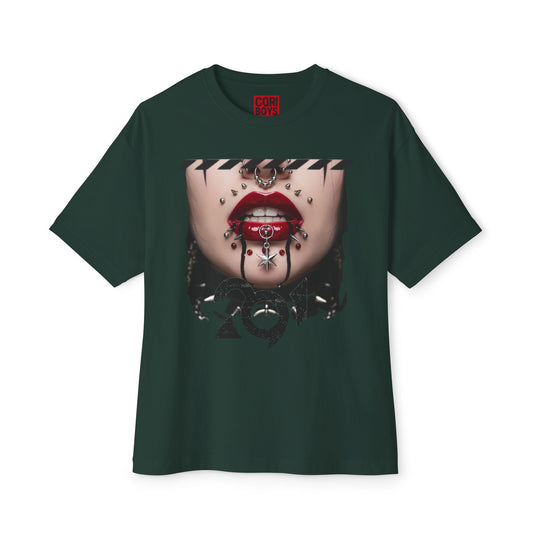 Chic Graphic Tee, Edgy Streetwear Top, Unisex Oversized T-Shirt, Artsy Casual Style, Fashion Statement Tee