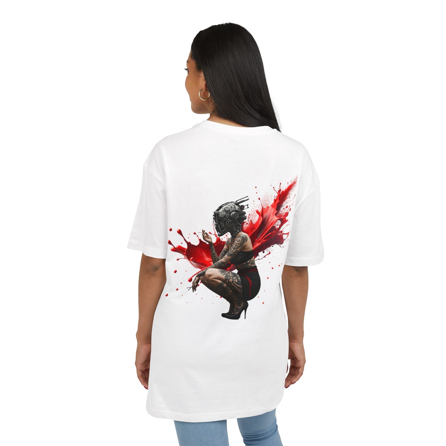 D'Stopian Oversized Unisex Tee - Edgy Graphic Art Tee for Urban Creatives