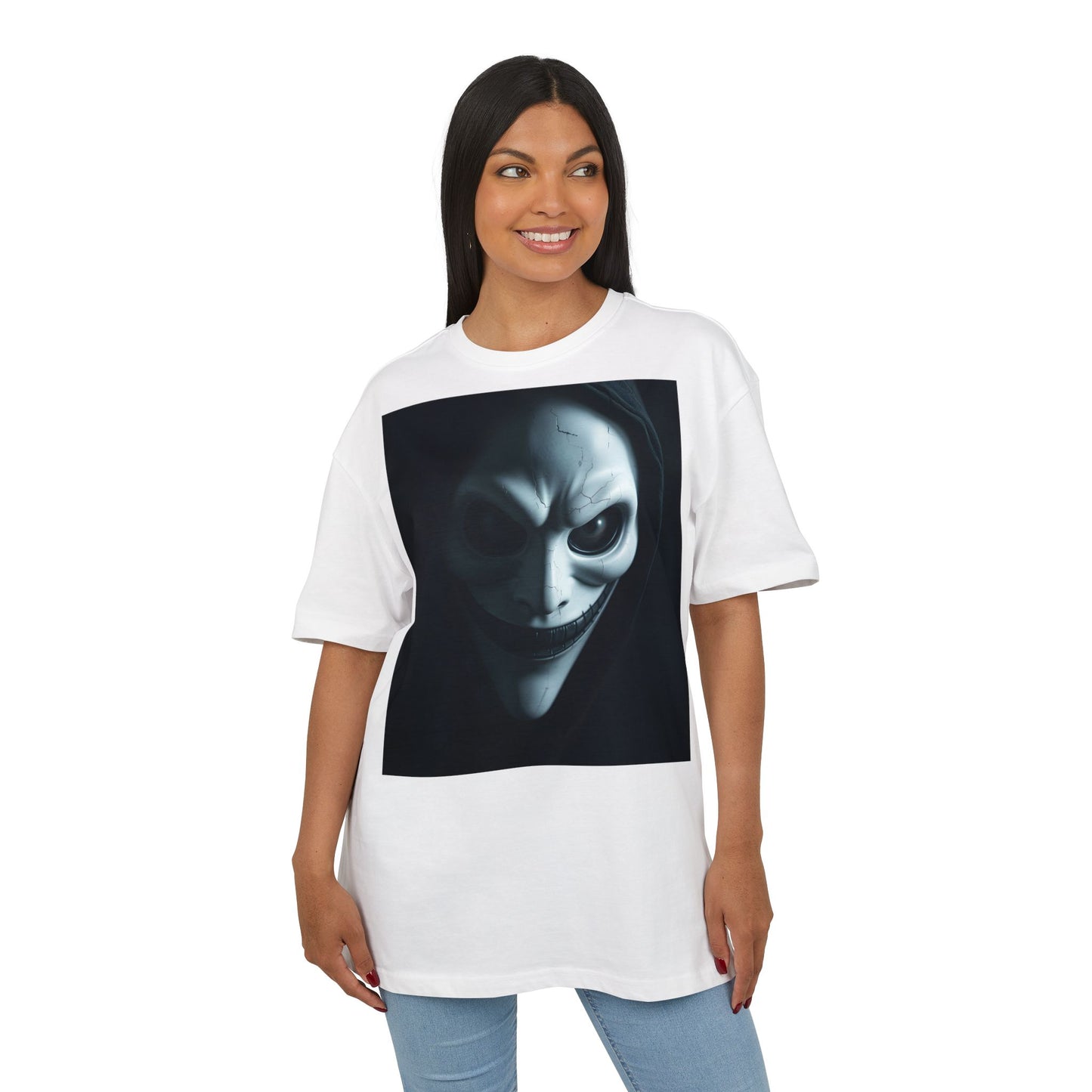 Spooky Graphic Unisex Oversized Tee, Halloween Shirt, Horror Aesthetic Tee, Statement Tee for Parties, Casual Wear, Gift Idea