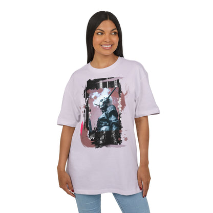 Unisex Heavy Oversize Tee featuring Samurai Art, Streetwear Graphic Tee, Gift for Him/Her, Casual Wear, Anime Inspired Fashion