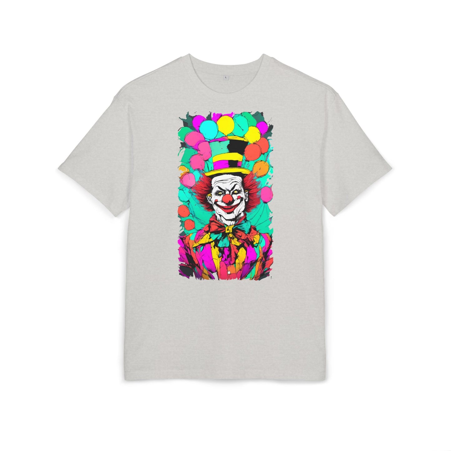 Colorful Clown Graphic Unisex Oversize Tee | Fun Wear, Festival Outfit, Circus Theme, Unique Gift, Statement Shirt