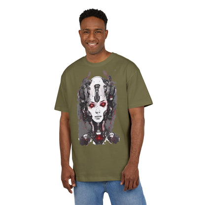 Futuristic Graphic Tee, Unique Oversized T-Shirt, Stylish Casual Wear, Perfect Gift for Art Lovers, Bold Design for Teens