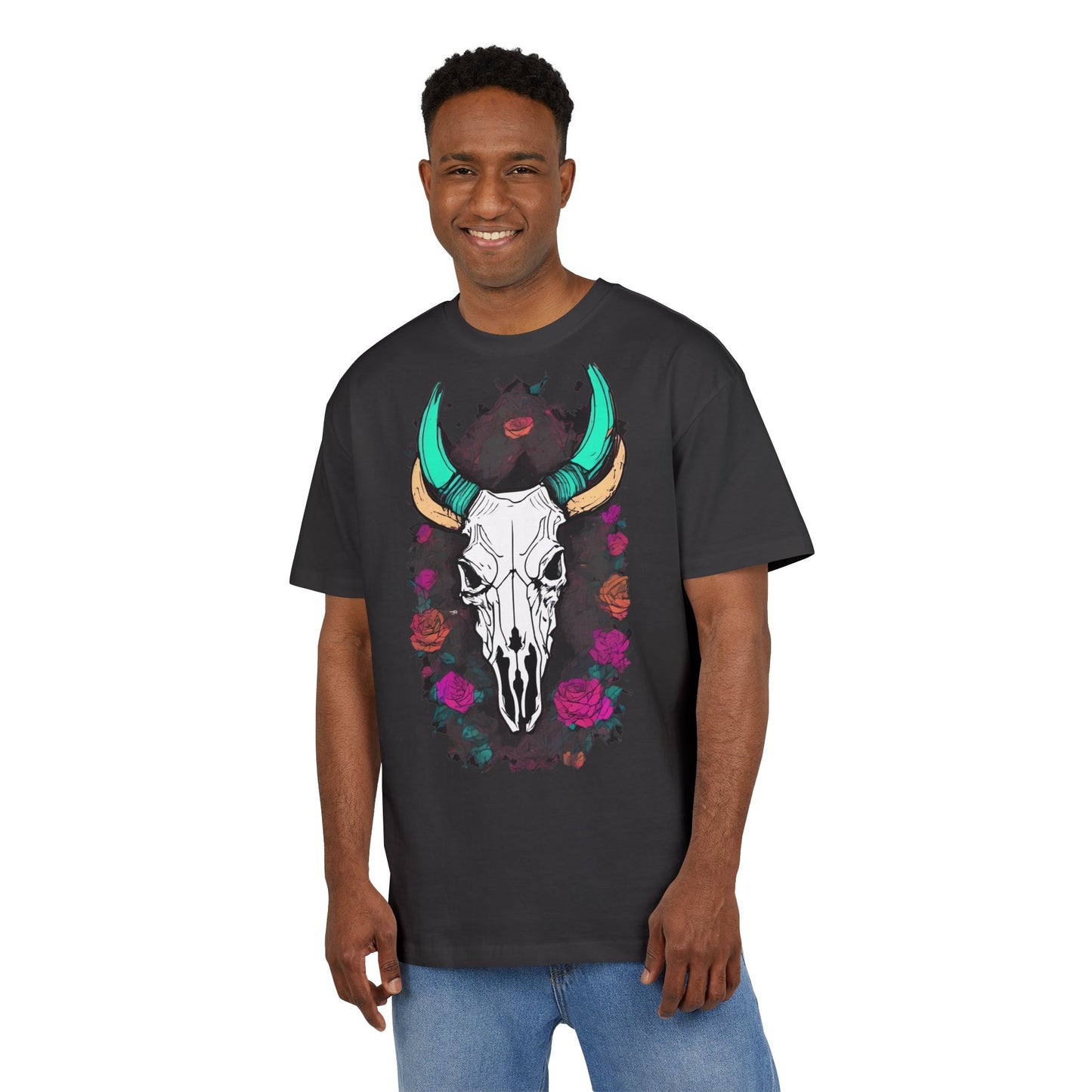 Bohemian Skull Graphic Tee, Unisex Heavy Oversize Tee, Cool Graphic T-Shirt, Festival Fashion, Casual Wear, Unique Gift Idea