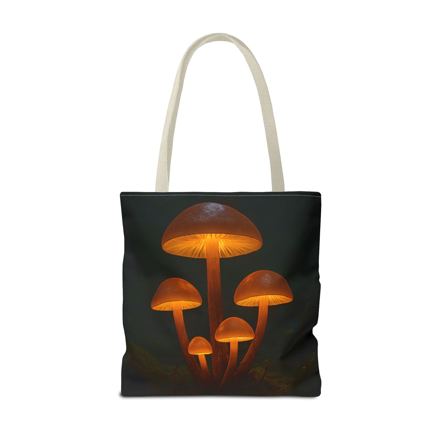 Illuminating Mushroom Tote Bag, Eco-Friendly Grocery Bag, Boho Chic Canvas Purse, Gift for Nature Lovers, Festival Tote