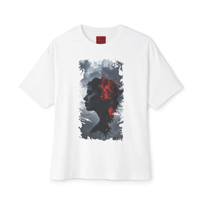Stylish Oversized Boxy Tee with Artistic Profile Design, Casual Streetwear, Graphic T-shirt, Gift for Art Lovers, Everyday Comfort