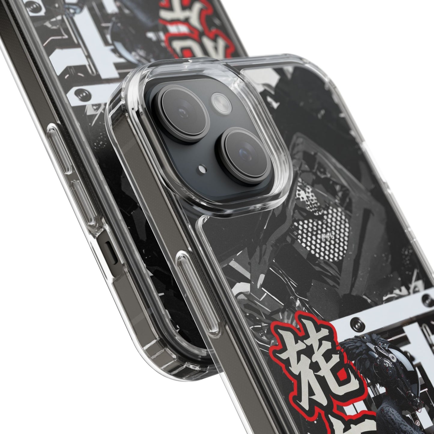 Clear Phone Case with Stylish Graphic Design for Tech Enthusiasts