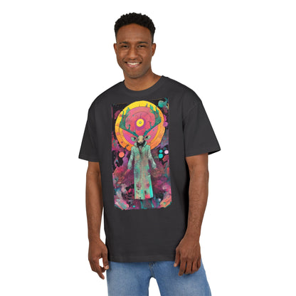 Vibrant Artistic Oversize Tee - Unisex Heavyweight T-Shirt, Bohemian Style, Gift for Art Lovers, Festival Wear, Casual Chic
