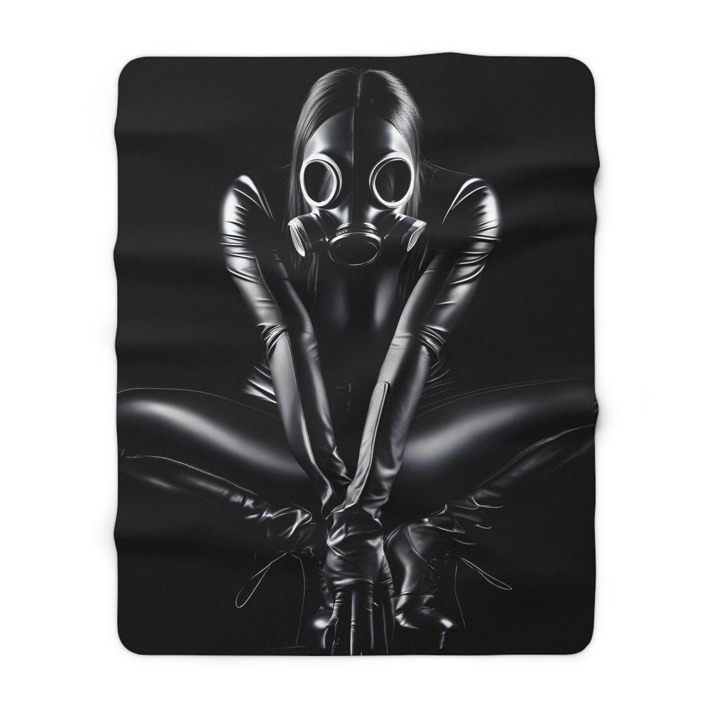 Sherpa Fleece Blanket with Dark Cyber Horror Design