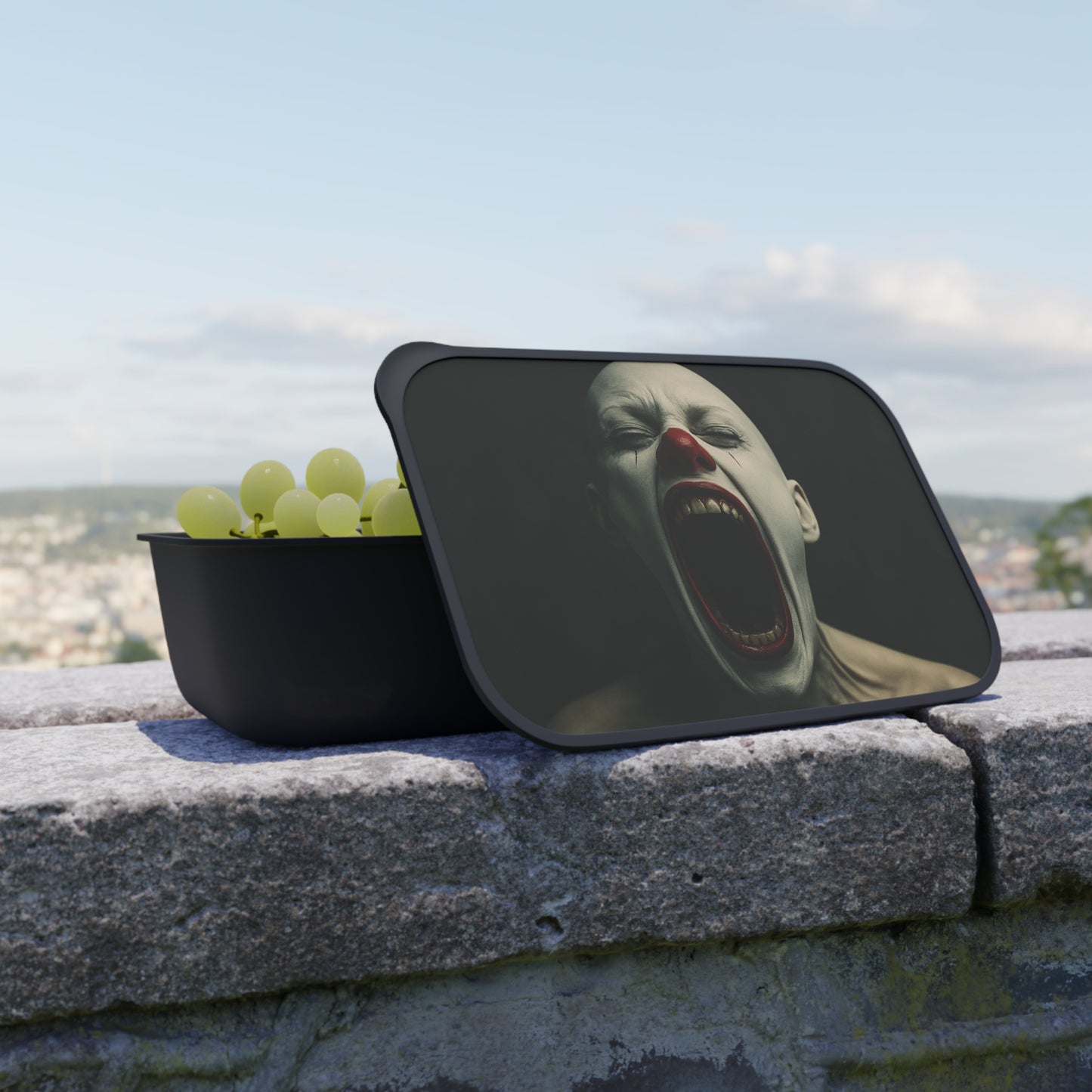 Creepy Clown Themed Bento Box, Spooky Lunch Container, Fun Food Storage, Halloween Gift, Party Supplies, Unique Kitchenware
