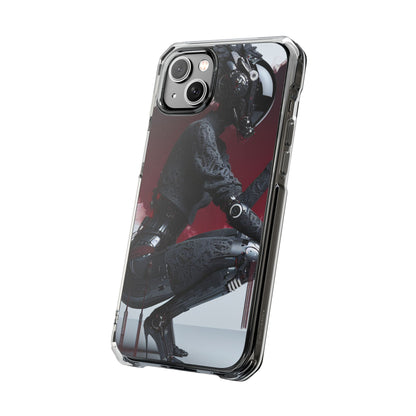 Cyber Design Magnetic Phone Case, Clear Mobile Cover, Gothic Style, Halloween Gift, Celestial Protection Accessory