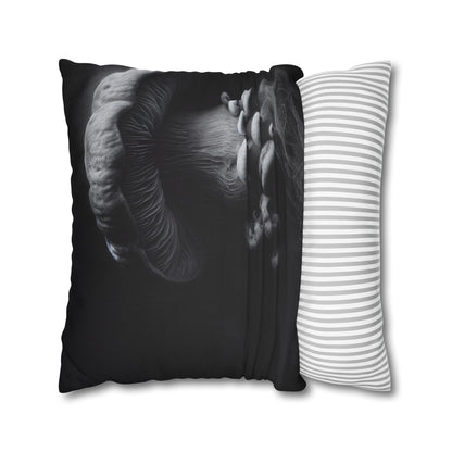 Monochrome Jellyfish Pillowcase - Dark Aesthetic Cushion Cover, Home Decor, Nautical Gift, Coastal Vibes, Unique Bedroom Accent