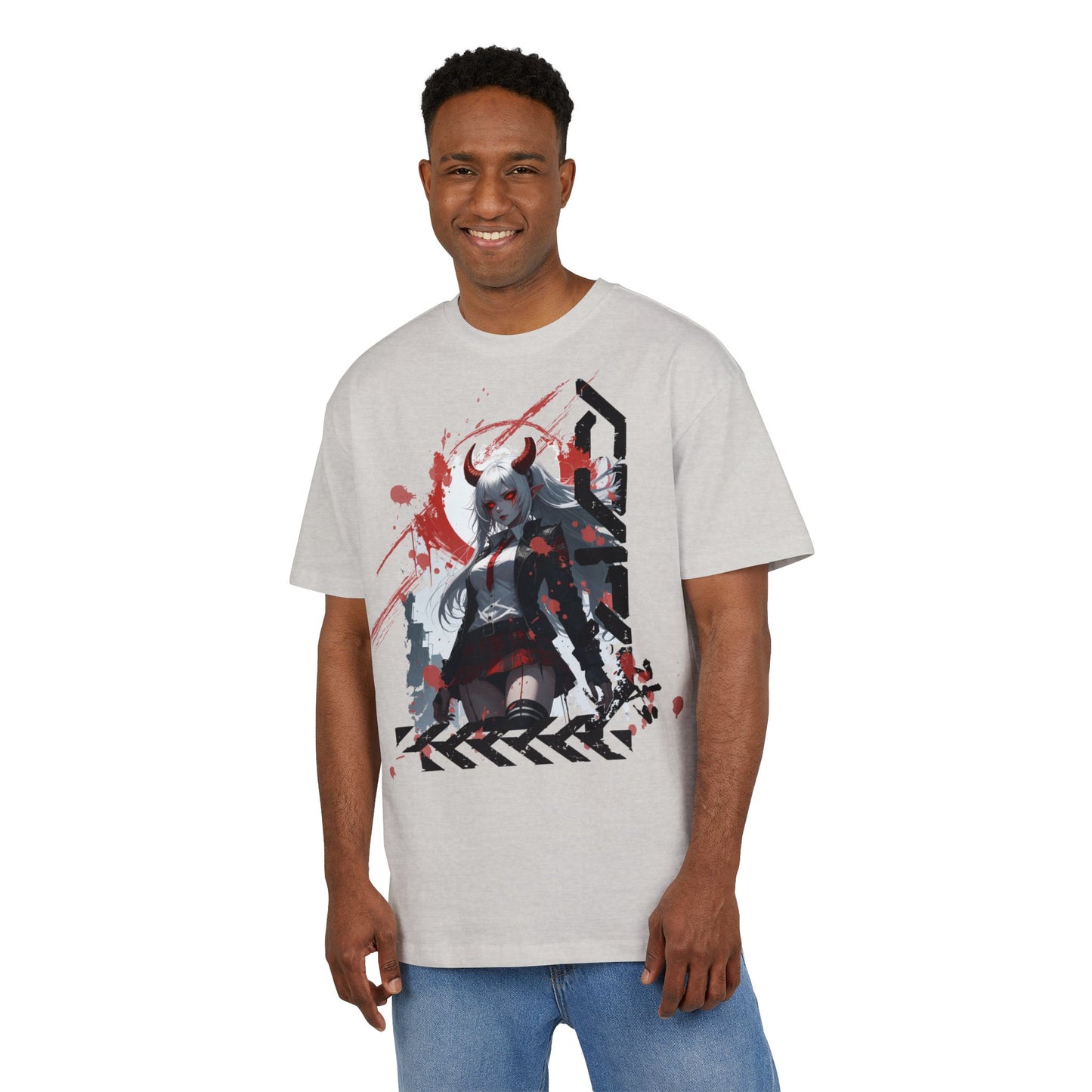 Unique Graphic Loose Fit Tee, Oversized T-Shirt, Streetwear Style, Trendy Casual Wear, Gift for Anime Lovers, Art-Inspired Fashion