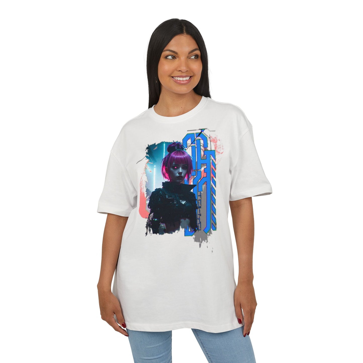 Cyberpunk Aesthetic Unisex Heavy Tee, Streetwear Style Shirt for Teens, Graphic Tee for Gaming, Cozy Casual Wear, Gift for Sci-Fi Lovers