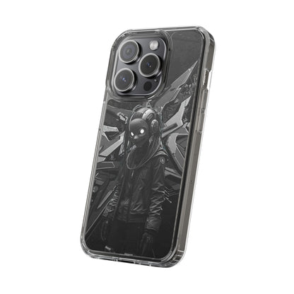 Anime-Inspired Clear Phone Case - Edgy Streetwear Style