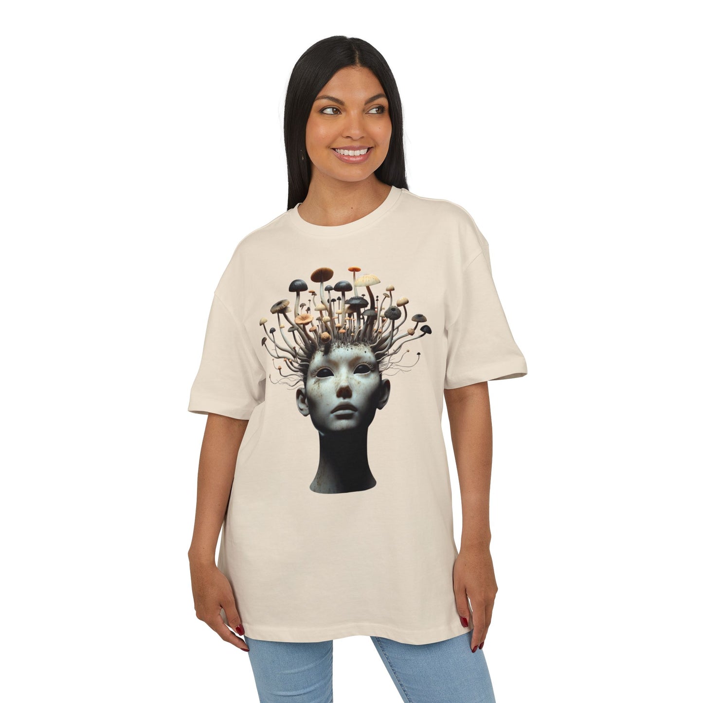 Unisex Heavy Oversize Tee - Artistic Mushroom Graphic Tee