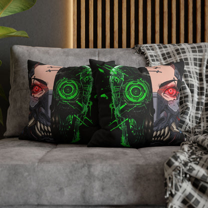 Futuristic Cyborg Pillowcase, Decorative Pillow Cover, Cyberpunk Home Decor, Gift for Sci-Fi Lovers, Gaming Room Accessory