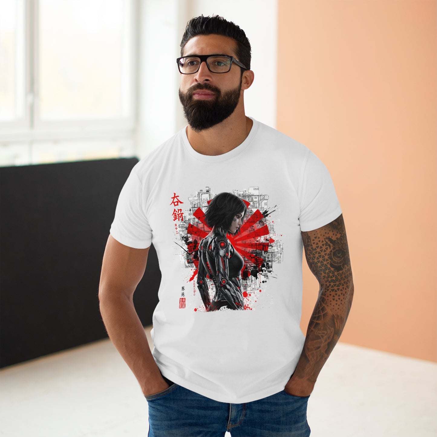 Cyber Samurai Graphic T-Shirt, Unisex Graphic Tee, Anime Shirt, Japanese Art T-Shirt, Gift for Nerds, Cosplay Apparel
