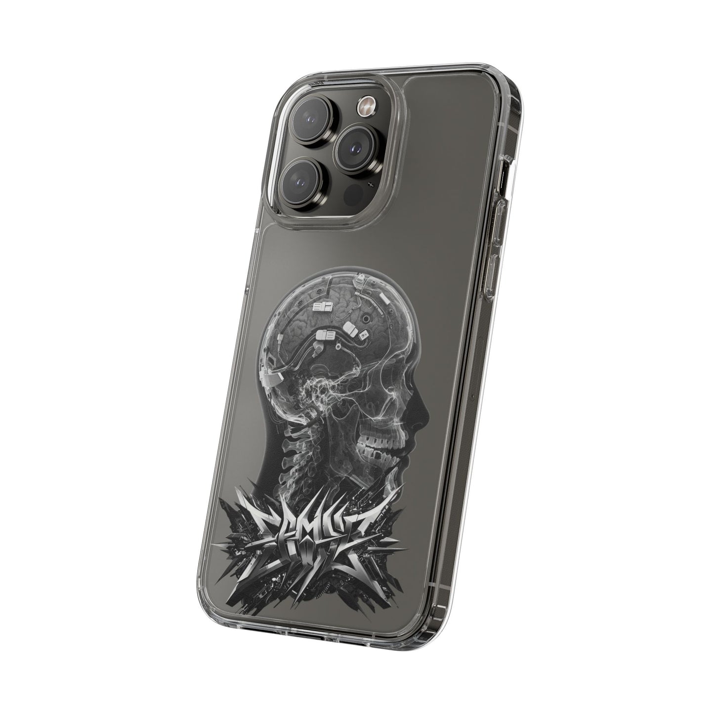 Skull Design Clear Phone Case - Unique Aesthetic for Tech Lovers