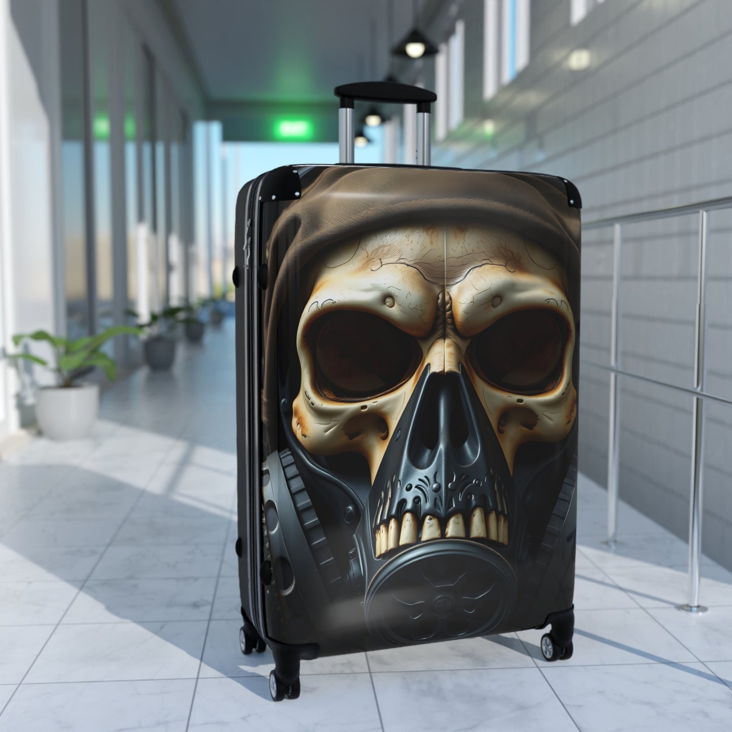Skull Design Suitcase - Unique Travel Luggage, Stylish Carry-On, Halloween Bag, Gift for Travelers, Adventure Gear