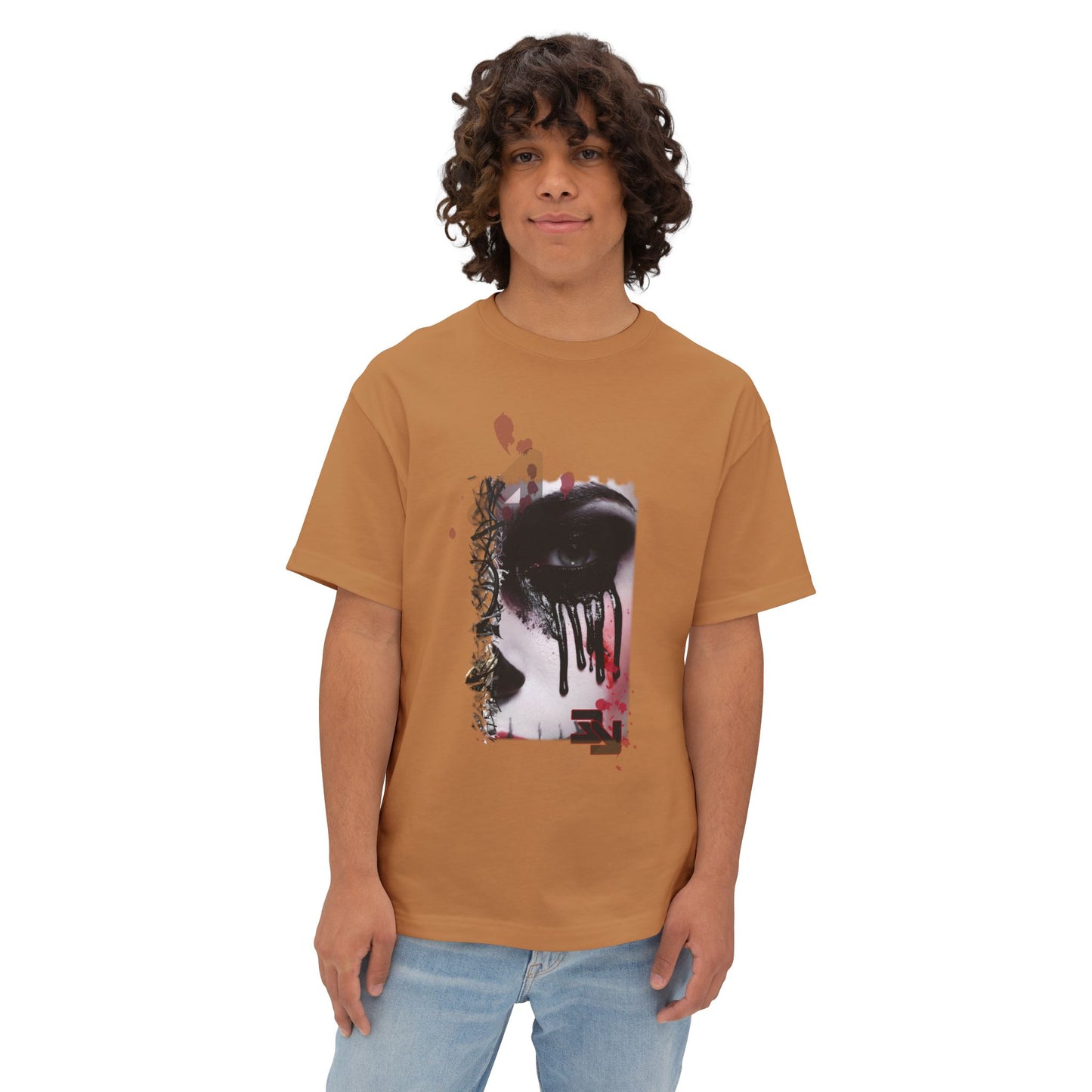 Chic Oversized Graphic Tee - Edgy Art Shirt, Casual Everyday Wear, Fashion Statement, Gift for Art Lovers, Unisex Street Style