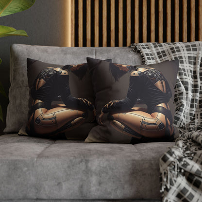 Futuristic Robot Art Pillowcase, Decorative Throw Pillow, Modern Home Decor, Gift for Tech Lovers, Cyberpunk Cushion Cover