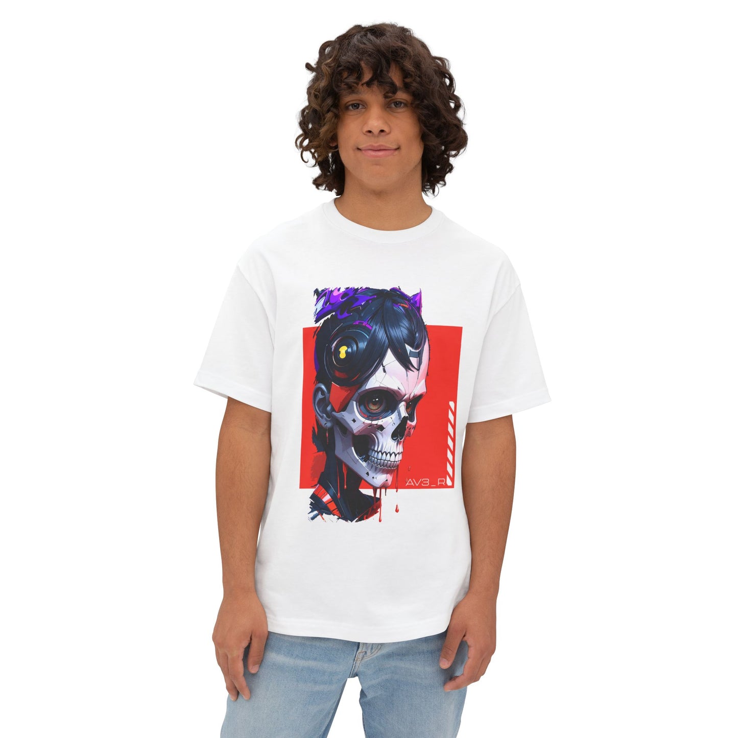 Edgy Oversized Tee with Skull Design, Streetwear Shirt for Art Lovers, Unisex Graphic Tee, Halloween Apparel, Trendy Casual Wear