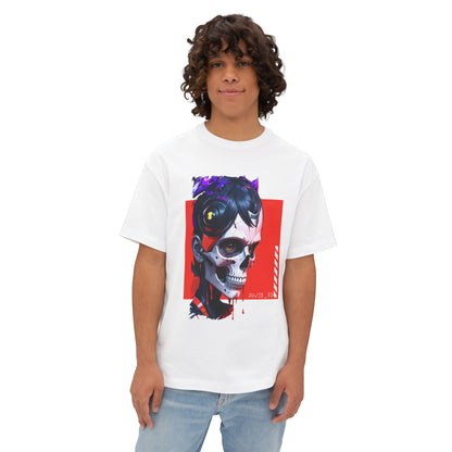 Edgy Oversized Tee with Skull Design, Streetwear Shirt for Art Lovers, Unisex Graphic Tee, Halloween Apparel, Trendy Casual Wear
