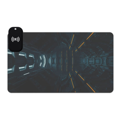 LED Gaming Mouse Pad with Wireless Charging, RGB Desk Accessory for Gamers, Stylish Home Office Decor, Perfect Gift for Tech Lovers
