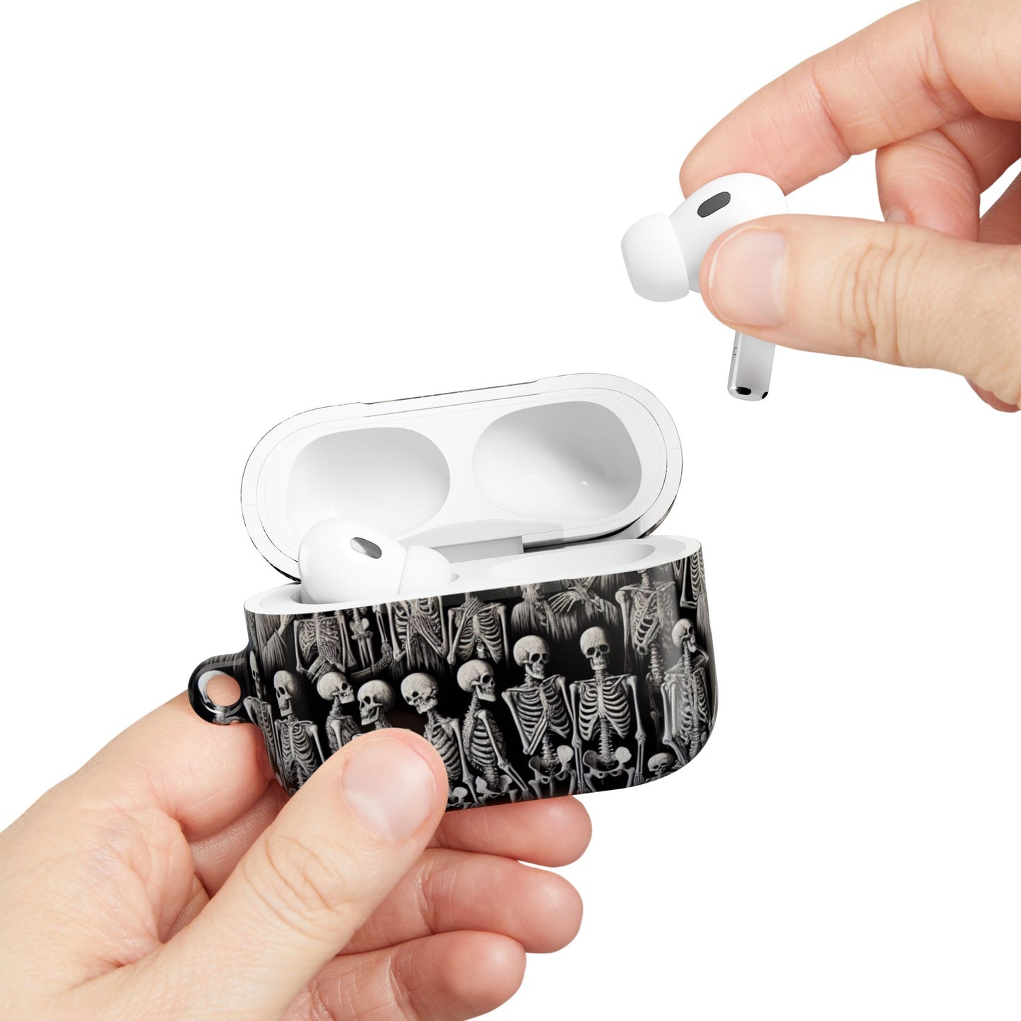 Skeleton Pattern AirPod Case, Cute Halloween Accessory, Spooky Gift for Music Lovers, Fun Phone Accessories, Unique Earbud Holder