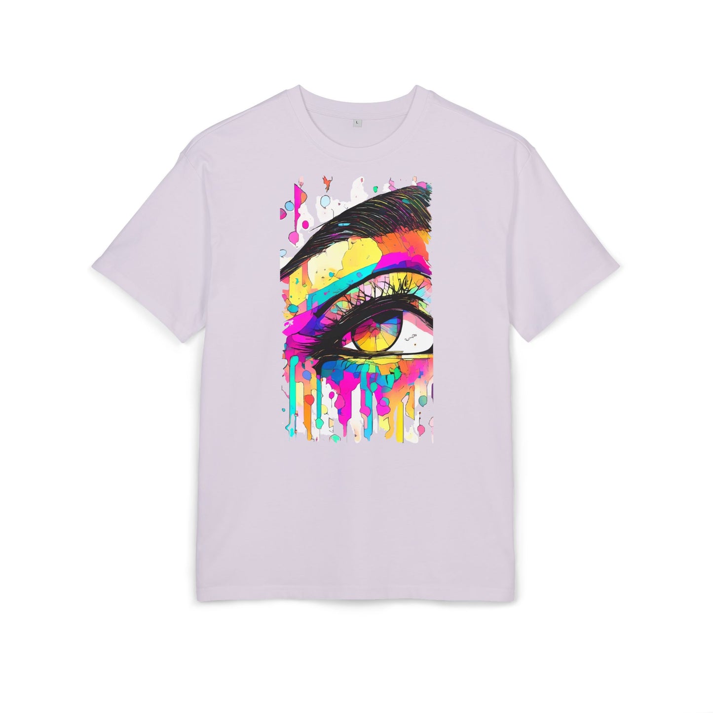 Vibrant Eye Art Oversized Tee, Unisex Heavy Tee for Creative Souls, Art Lovers Gift, Colorful Graphic Shirt, Festival Attire