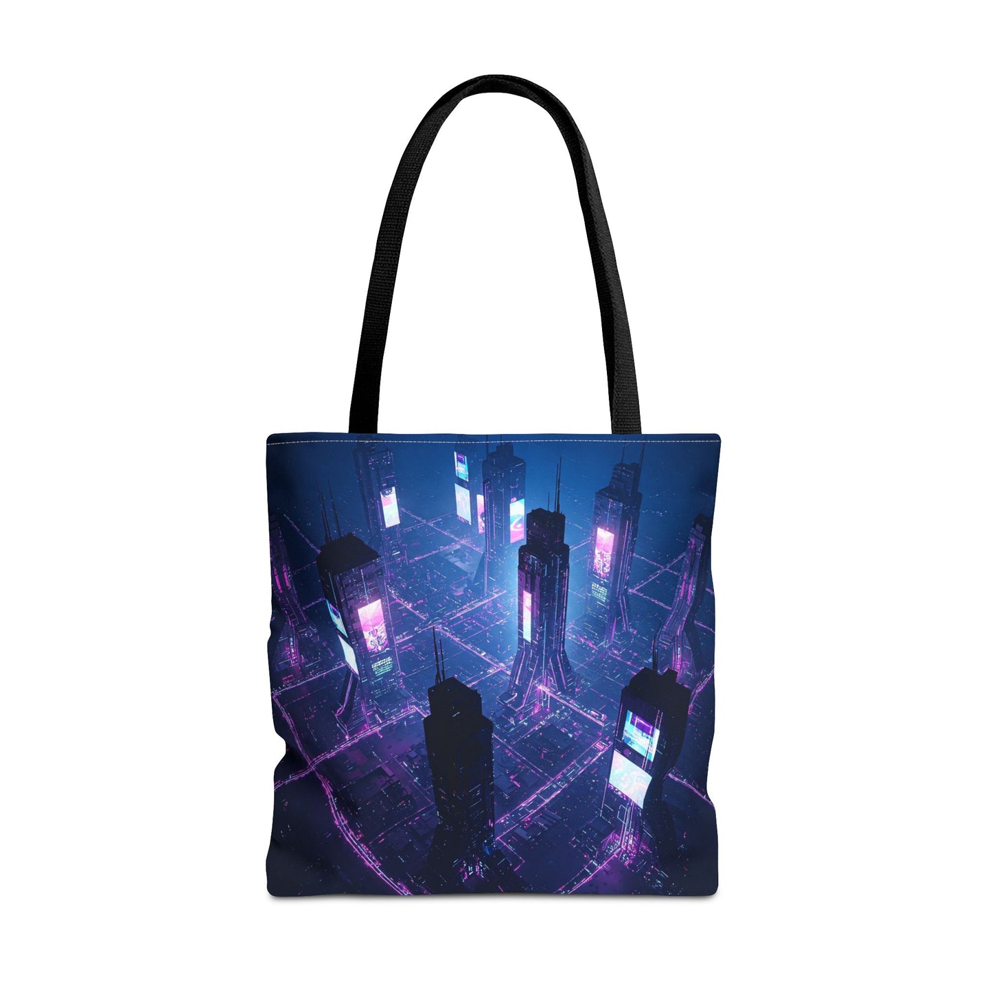 Futuristic Cityscape Tote Bag | Eco-Friendly Reusable Shopping Bag, Nerdy Gift, Trendy Beach Bag, Travel Accessory, Stylish Grocery Bag
