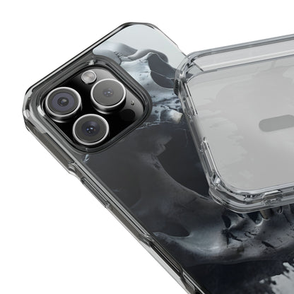 Unique Skull Design Magnetic Clear Impact Cases, Skull Phone Cases, Gothic Accessories, Halloween Gifts, Edgy Mobile Covers