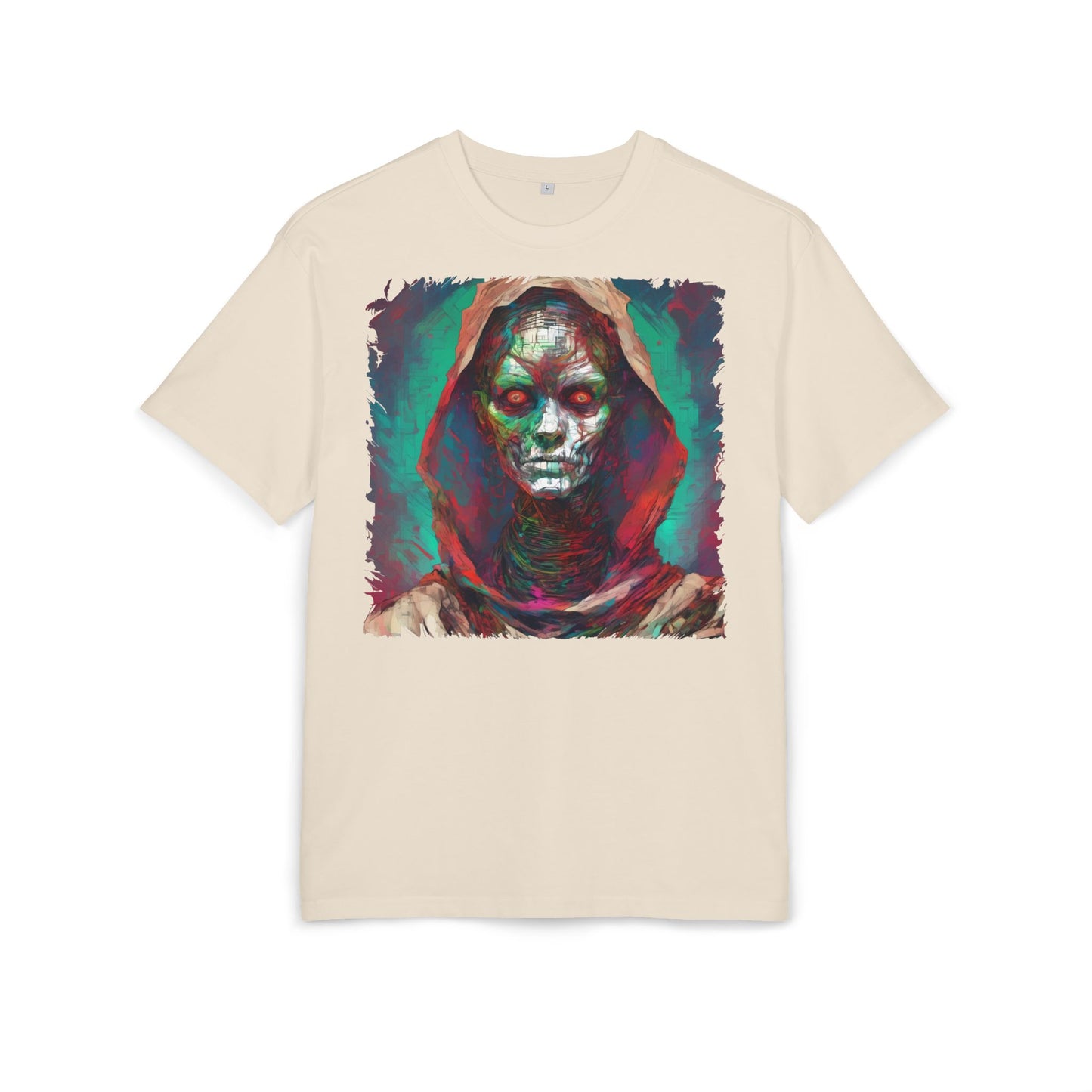 Eerie Oversize Tee, Unisex Graphic Shirt for Horror Lovers, Streetwear, Unique Gift for Halloween, Casual Wear, Art Tee