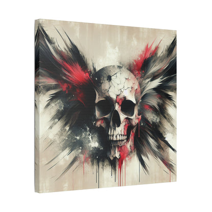 Gothic Skull Wall Art, Dark Art Canvas, Edgy Home Decor, Unique Gift for Halloween, Metalhead Wall Piece