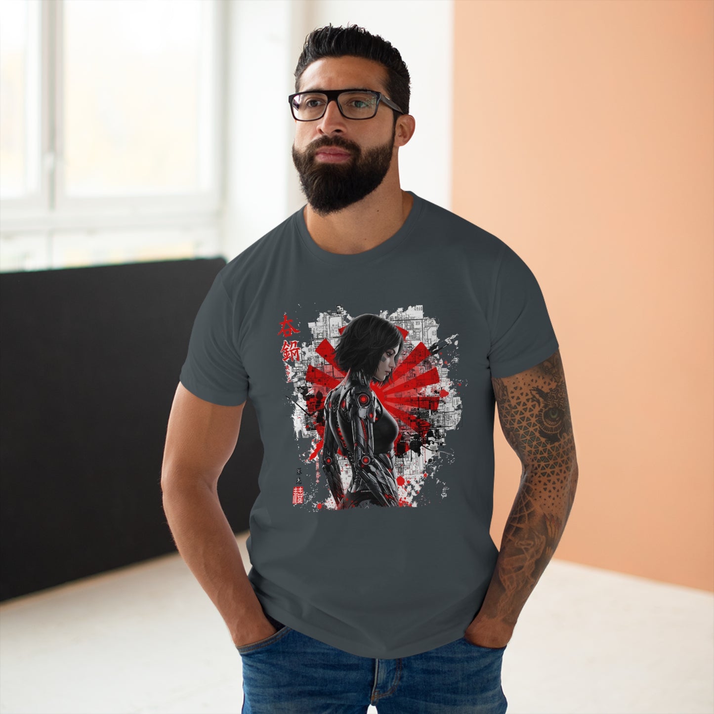 Cyber Samurai Graphic T-Shirt, Unisex Graphic Tee, Anime Shirt, Japanese Art T-Shirt, Gift for Nerds, Cosplay Apparel
