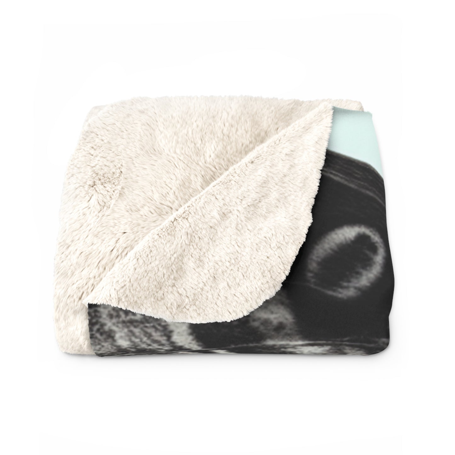 Sherpa Fleece Blanket with Moth Skull Design
