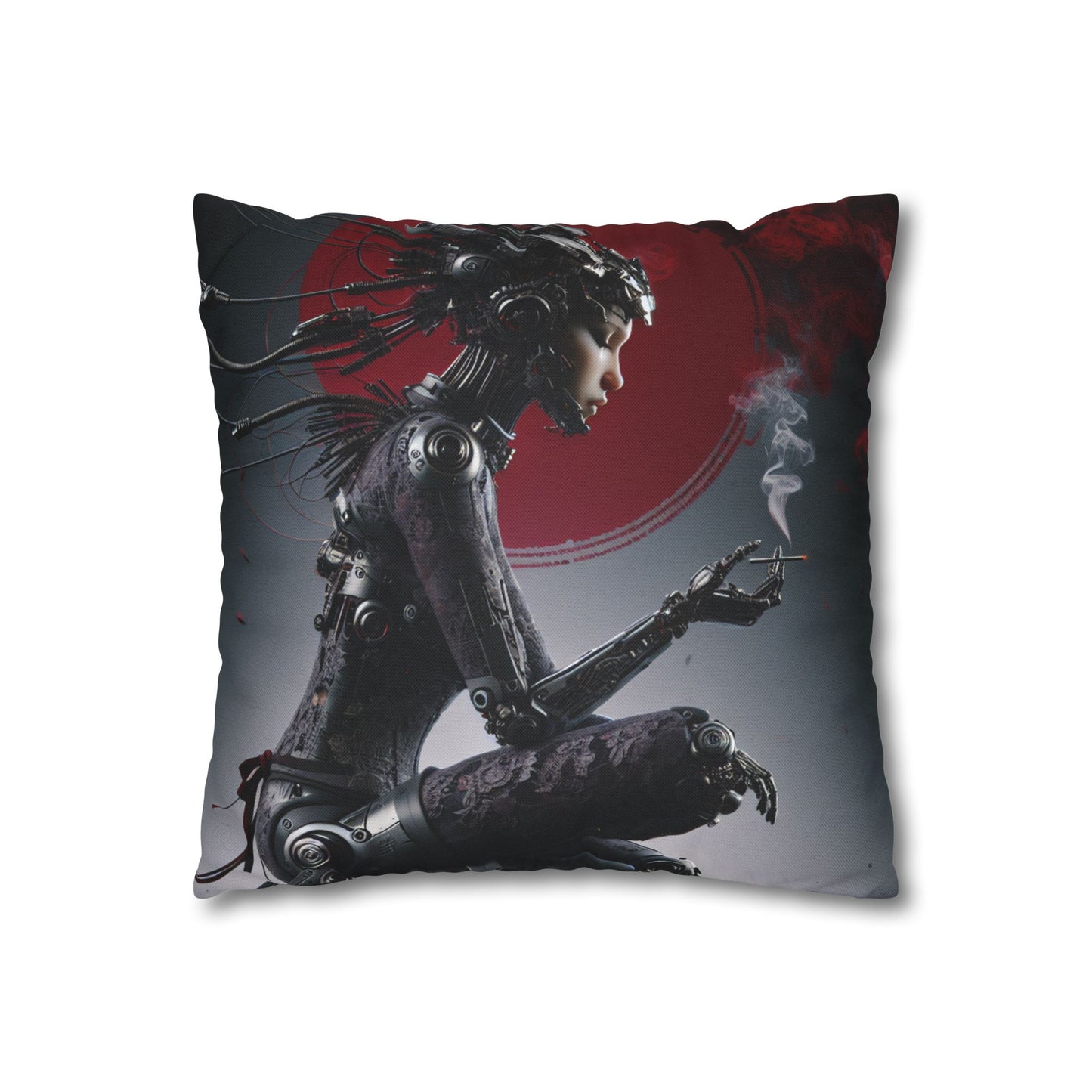 Futuristic Robot Love Pillowcase, Cyberpunk Decor, Gift for Tech Lovers, Modern Home Accent, Unique Housewarming Present