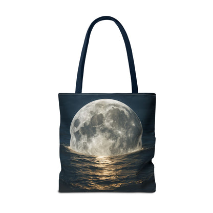 Moonlit Ocean Tote Bag - Night Sky, Beach, Stylish, Eco-Friendly, Great Gift for Friends, Perfect for Travel, Shopping