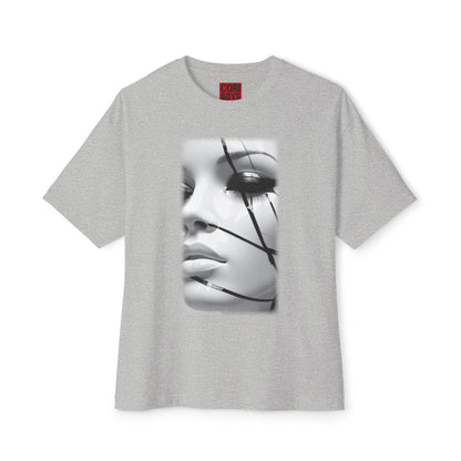 Chic Oversized Graphic Tee with Striking Design, Streetwear, Casual Style, Fashion Statement, Gift for Art Lovers