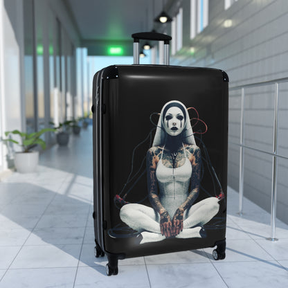 Travel Suitcase with Dark Cyber Design