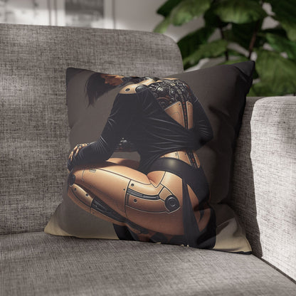 Futuristic Robot Art Pillowcase, Decorative Throw Pillow, Modern Home Decor, Gift for Tech Lovers, Cyberpunk Cushion Cover