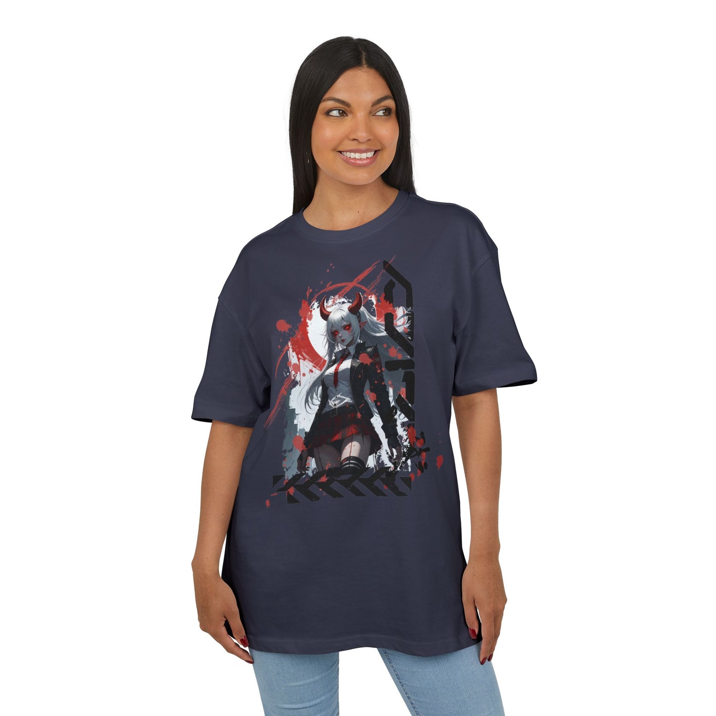 Unique Graphic Loose Fit Tee, Oversized T-Shirt, Streetwear Style, Trendy Casual Wear, Gift for Anime Lovers, Art-Inspired Fashion