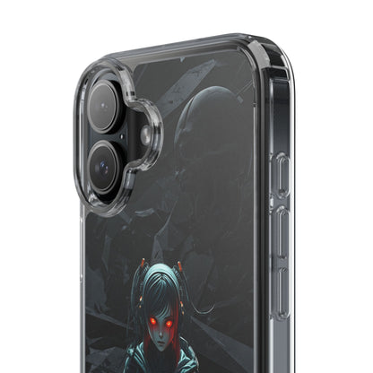 Futuristic Clear Phone Case with Cyberpunk Design - Edgy and Stylish