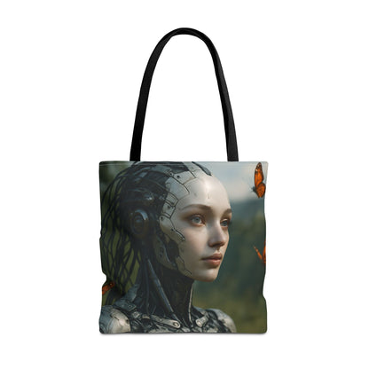 Futuristic Nature-Inspired Tote Bag, Eco-Friendly Bag, Gift for Tech Lovers, Reusable Shopping Bag, Art Tote for Nature Enthusiasts
