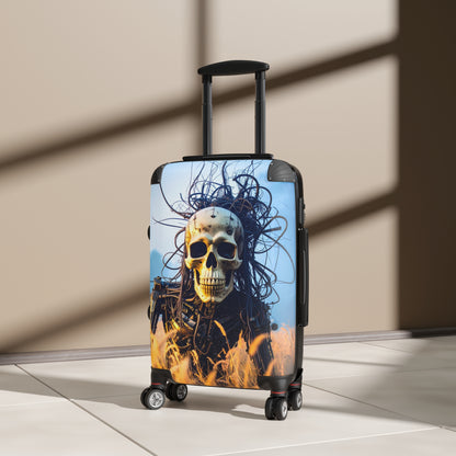 Skull Design Suitcase - Edgy Luggage for Travel, Halloween Decor, Unique Gifts, Skull Lover Merchandise, Travel Accessories