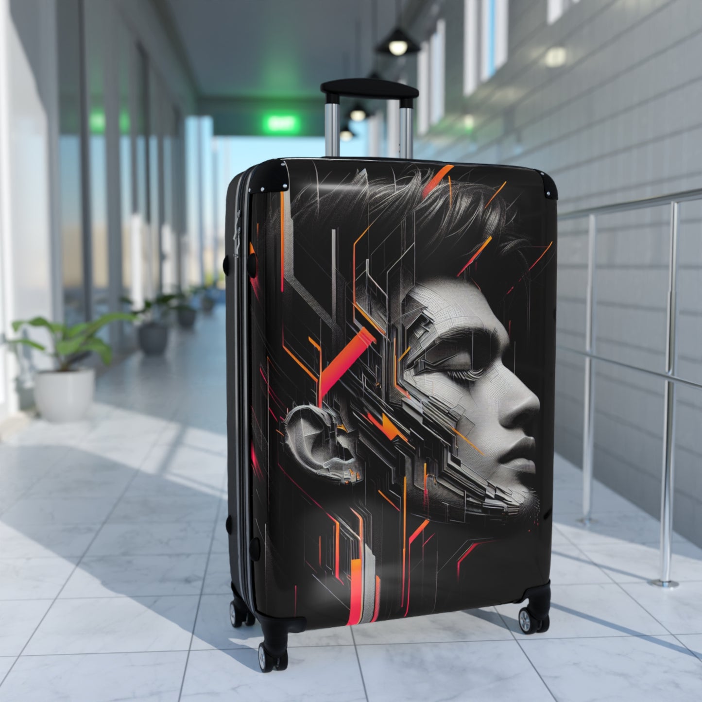 Stylish Travel Suitcase with Futuristic Design - Perfect for Adventurers