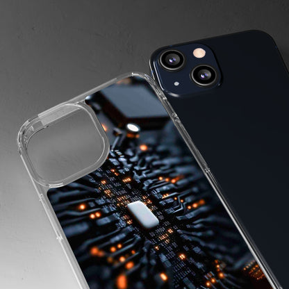 Clear Phone Case with Cyber Print