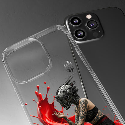 Dystopian Art Clear Phone Case - Futuristic Style with Bold Design