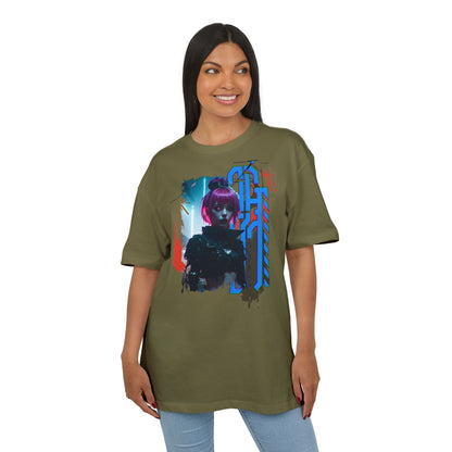 Cyberpunk Aesthetic Unisex Heavy Tee, Streetwear Style Shirt for Teens, Graphic Tee for Gaming, Cozy Casual Wear, Gift for Sci-Fi Lovers