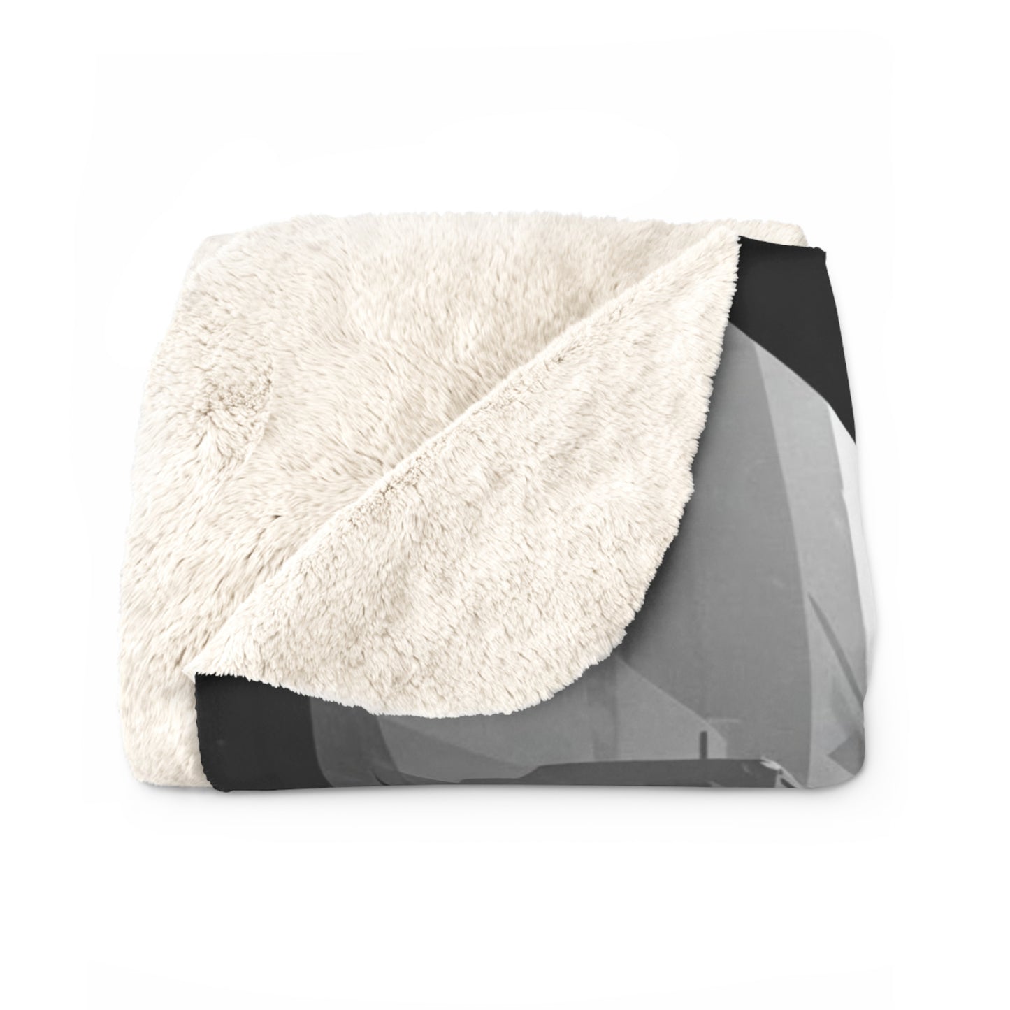 Futuristic Sherpa Fleece Blanket - Cozy Throw for Sci-Fi Lovers